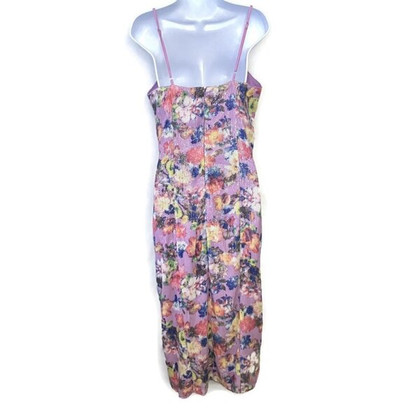 Lulus Irresistible Shine Lavender Floral Sequin Midi Dress Med. Coquette Fairy - Picture 7 of 10